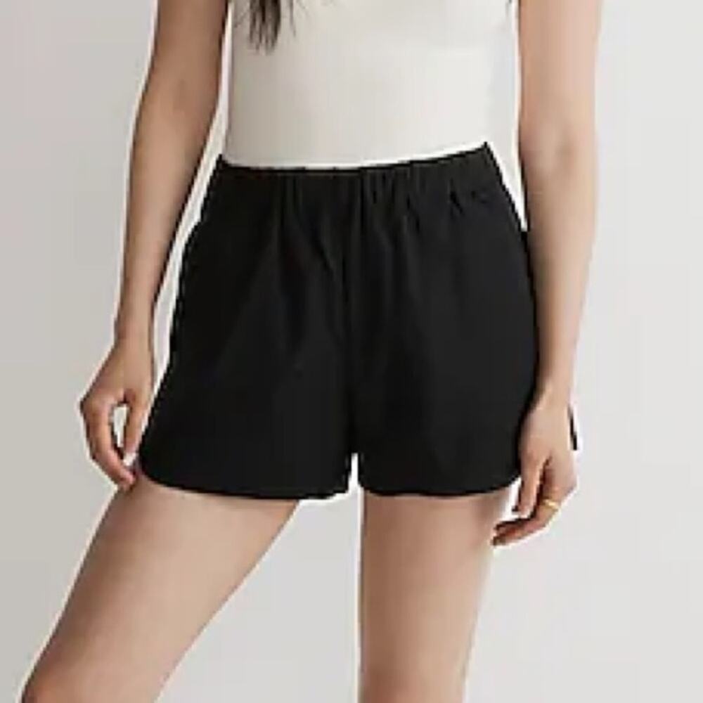Madewell Black Cotton Blend Pull On Shorts Size Small